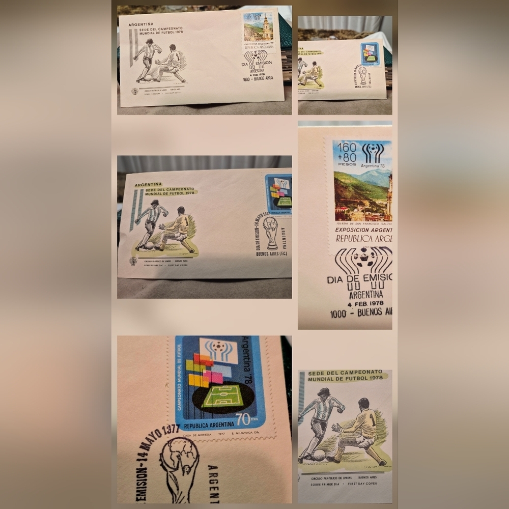 2 Collectibles  Argentina 1978 World Cup Commemorative Envelopes With Stamps